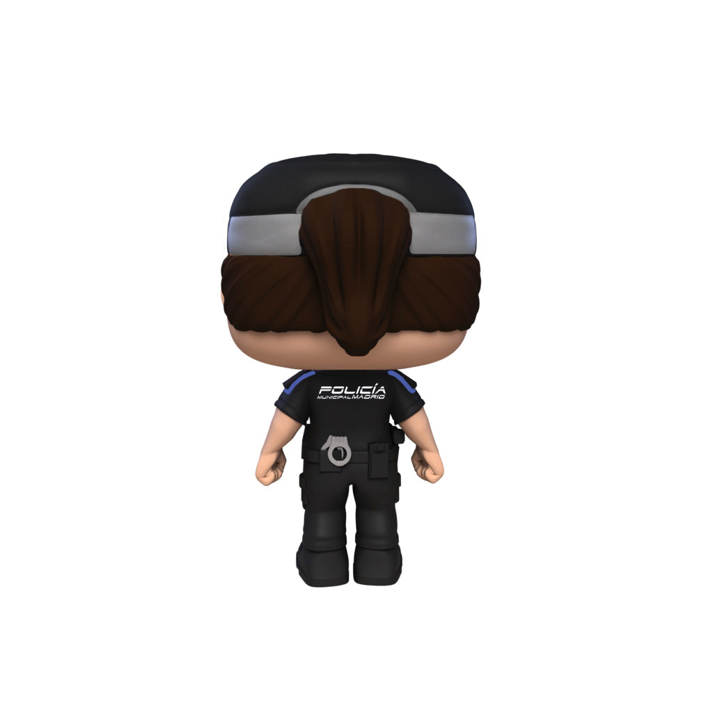 Hero Pop Policía Municipal Madrid Mujer – gorra, coleta y esposas, vista trasera