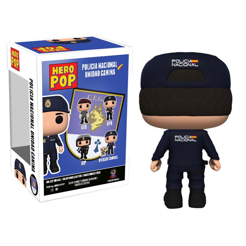 Hero Pop Policía Nacional Unidad Canina Hombre – gorra, vista trasera con caja