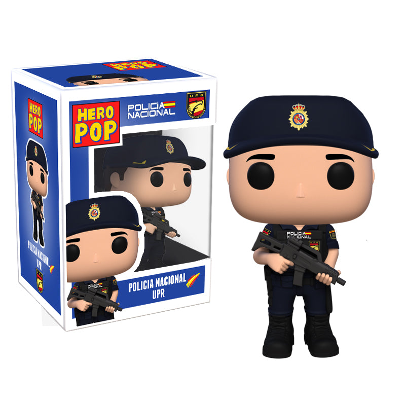 Hero Pop Policía Nacional UPR Hombre – figura personalizada hecha a mano, gorra y arma con caja