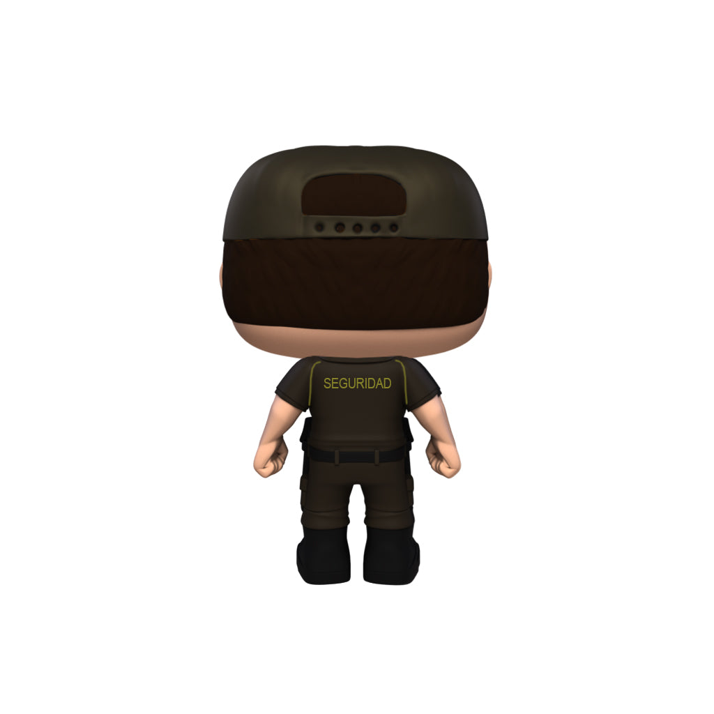Hero Pop Vigilante de Seguridad Marrón Hombre – gorra y cinturón, vista trasera