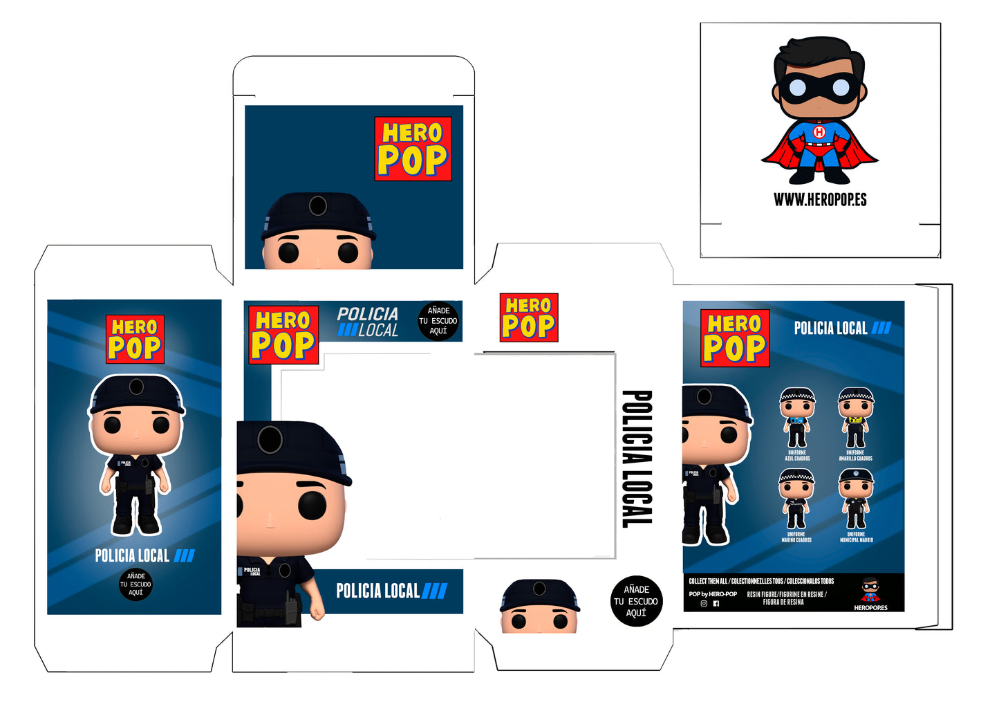Hero Pop Policía Local Moderno Hombre