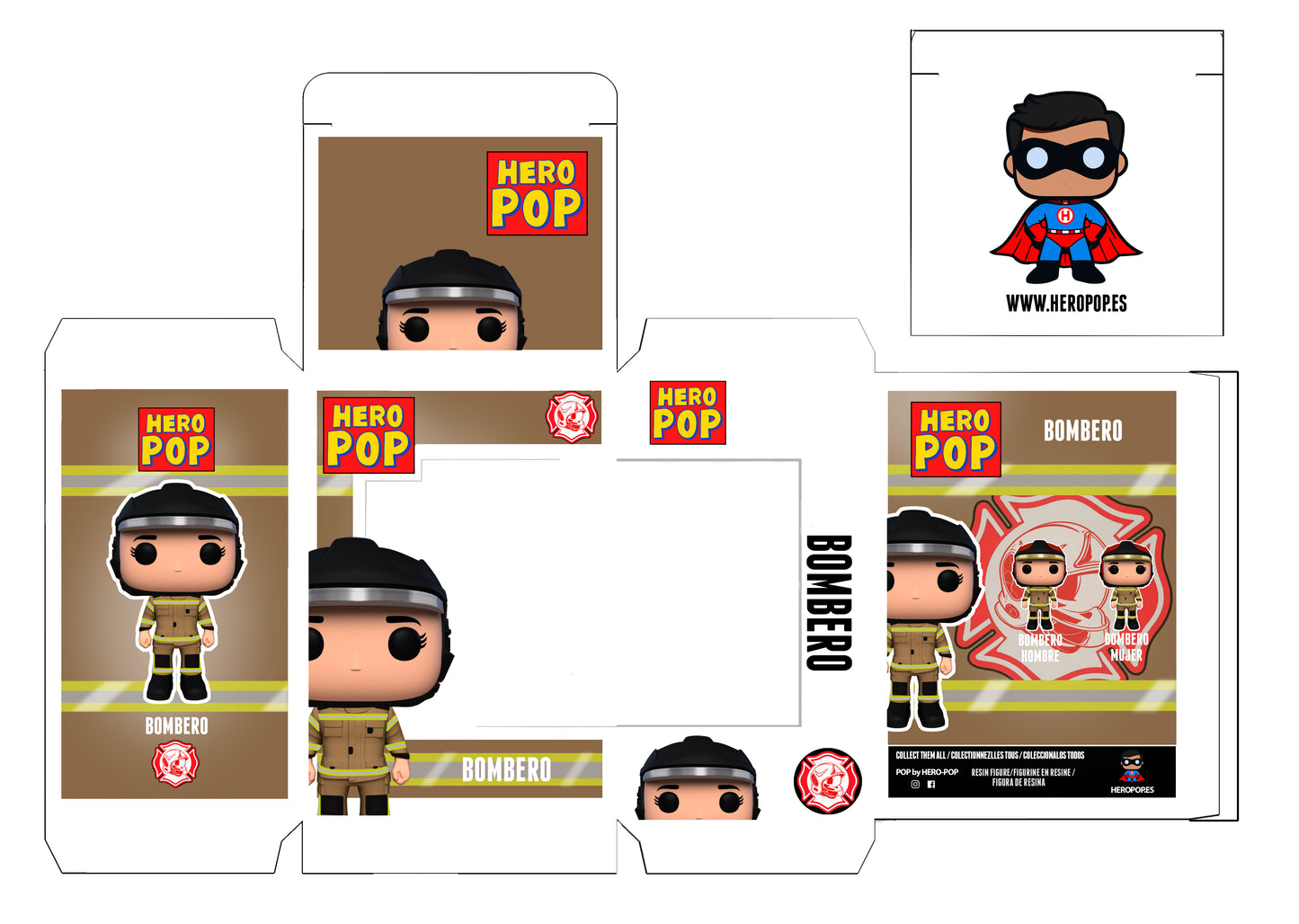 Hero Pop Bombero Marrón Mujer
