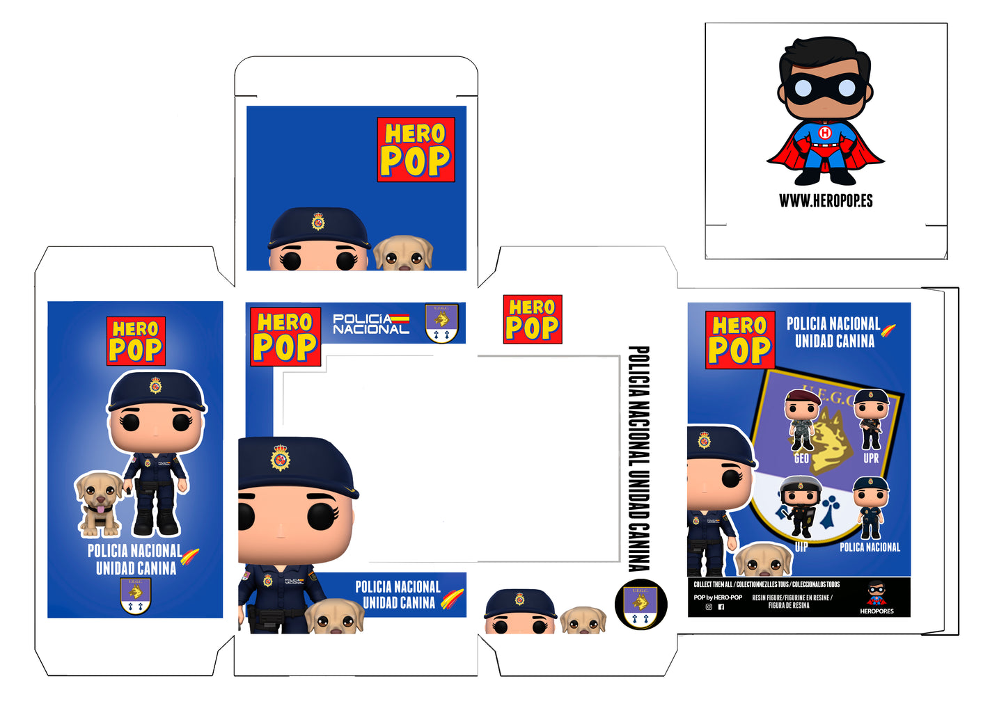 Hero Pop Policía Nacional Unidad Canina Mujer con Labrador